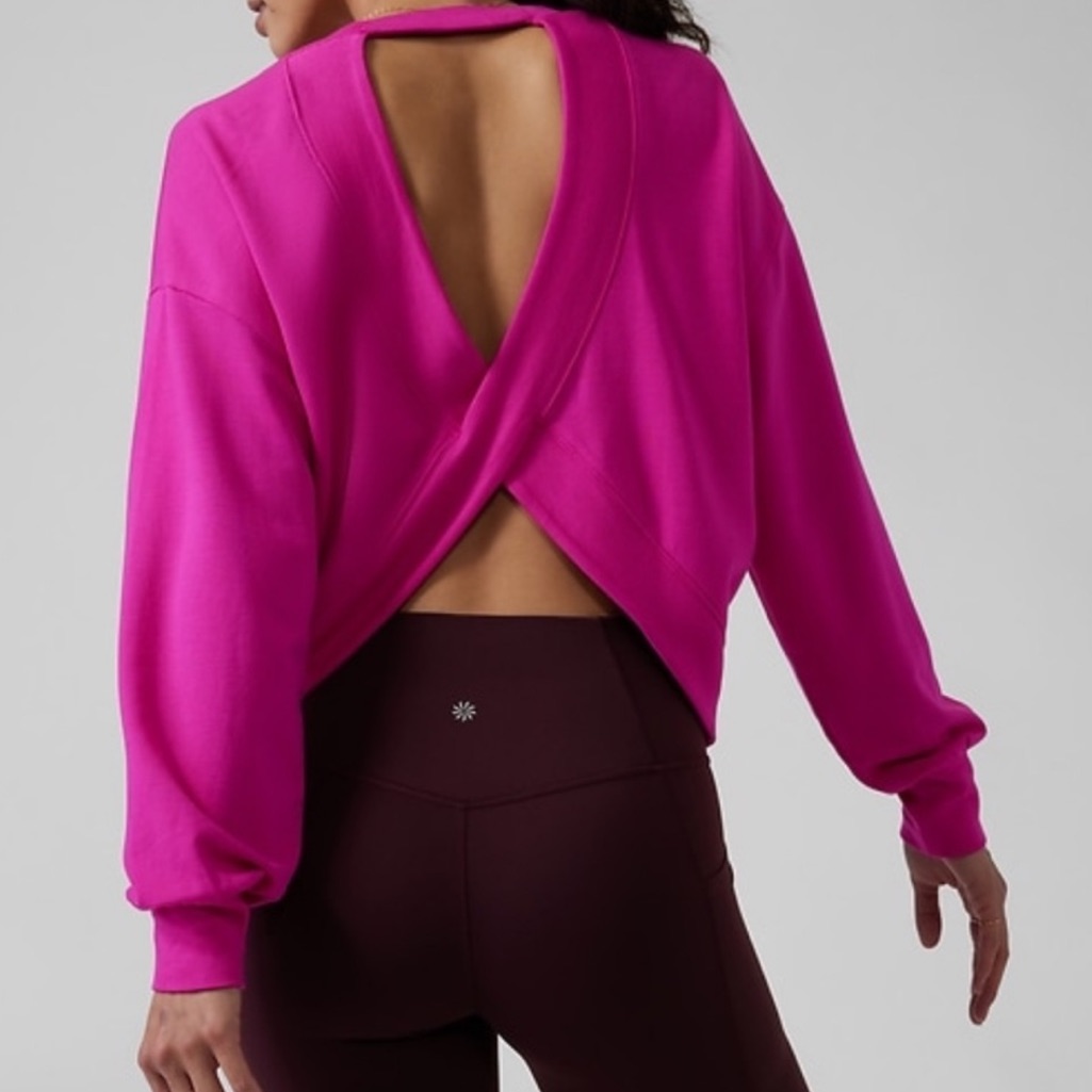 Athleta Savasana Twist Back Crewneck Sweatshirt